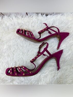 Schutz Rochelle Studded Mid Heel Sandals